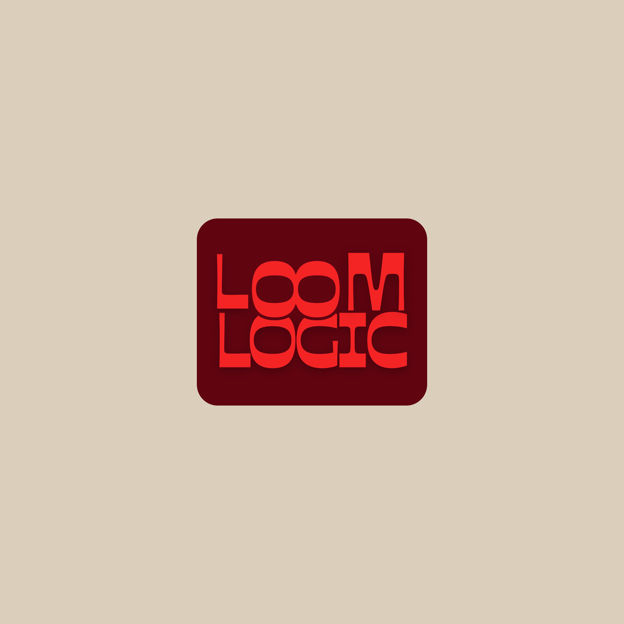 LoomLogic original burgundy and red logo