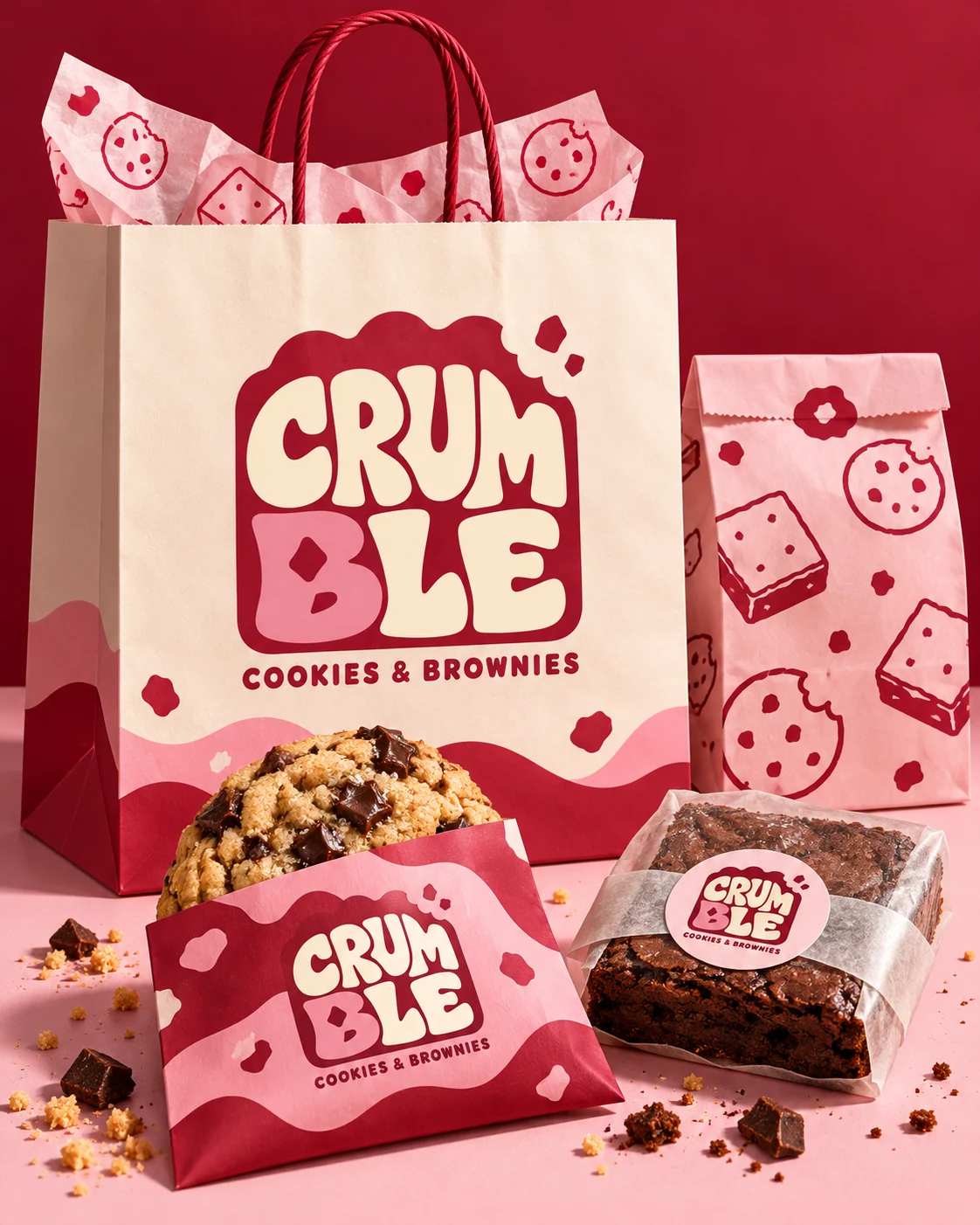 Crumble brand packaging